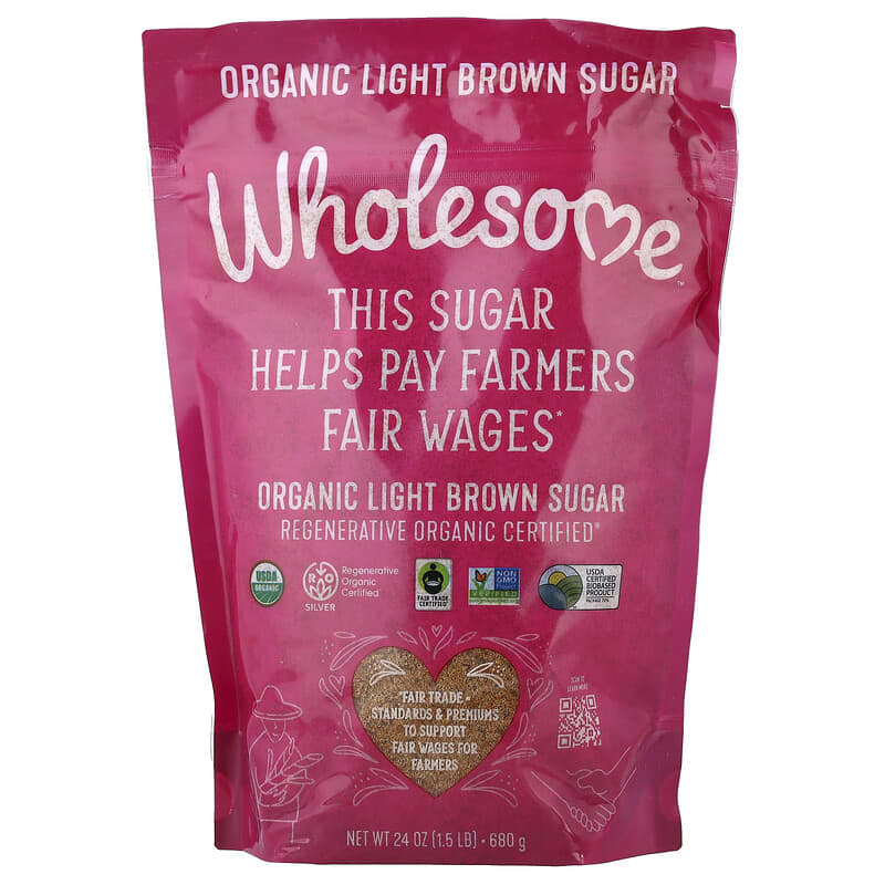 Organic Light Brown Sugar, 24 oz (680 g)