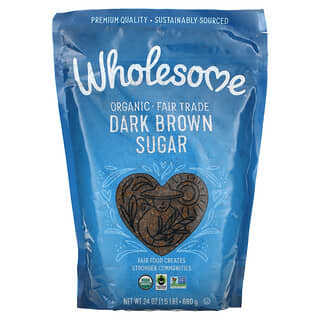 Wholesome Sweeteners, Органический коричневый сахар, 680 г (24 унции) – 1,5 фунта