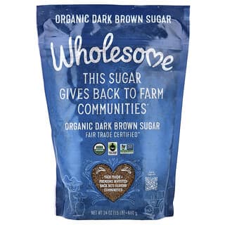 Wholesome Sweeteners, Gula Perang Gelap Organik, 24 oz (680 g)