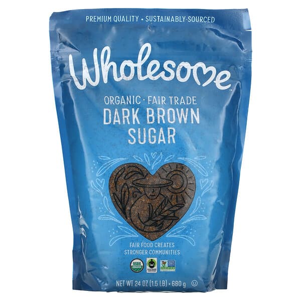 Wholesome Sweeteners, Organic Dark Brown Sugar, dunkelbrauner Bio-Zucker, 680 g (24 oz., 1,5 lbs.)
