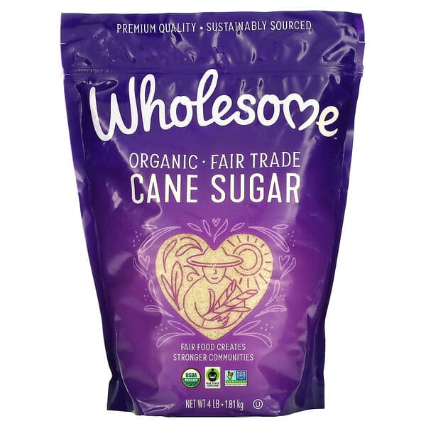 Wholesome Sweeteners, Organic Cane Sugar, Bio-Rohrzucker, 1,81 kg (4 lbs.)