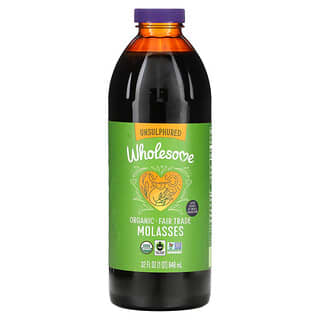 Wholesome Sweeteners‏, Organic Molasses, Unsulphured, 32 fl oz (944 ml)