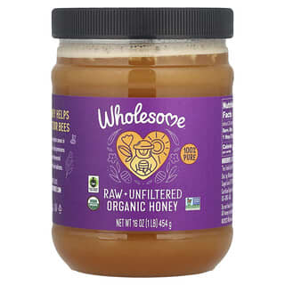 Wholesome Sweeteners, Raw + Unfiltered Organic Honey Jar, 16 oz (454 g)