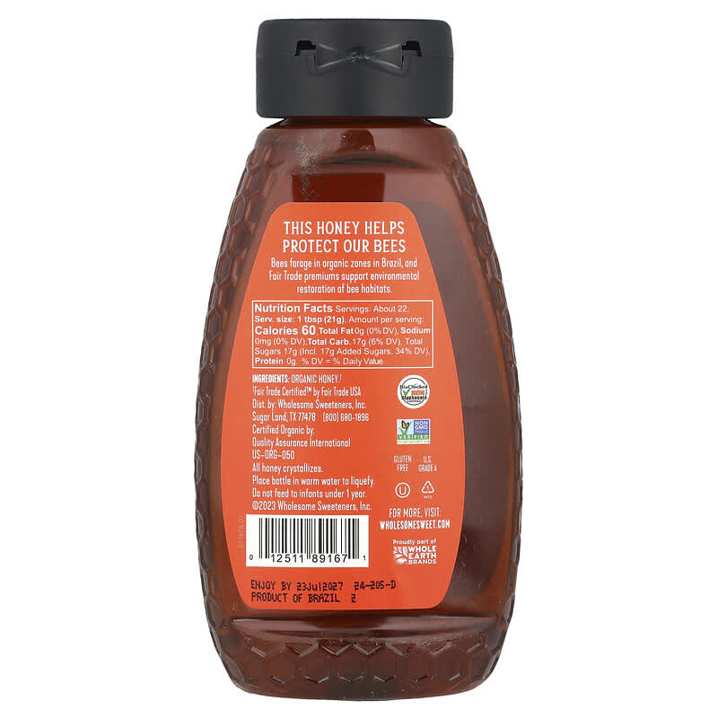 Fair Trade Organic Honey, 16 oz (454 g)