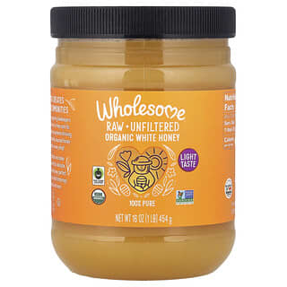 Wholesome Sweeteners, Raw + Unfiltered Organic White Honey , 16 oz (454 g)