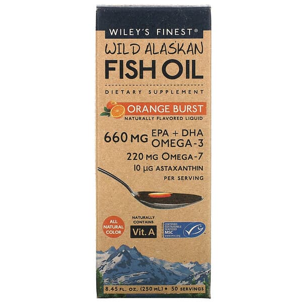 Wiley's Finest, Wild Alaskan Fish Oil, Orange Burst, 8.45 fl oz (250 ml)