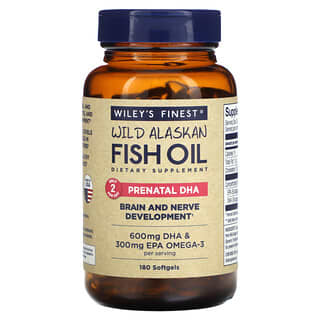 Wiley's Finest, Wild Alaskan Fish Oil, Prenatal DHA, 180 Softgels