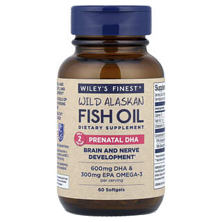 Wiley's Finest, Wild Alaskan Fish Oil, Prenatal DHA, 60 Softgels