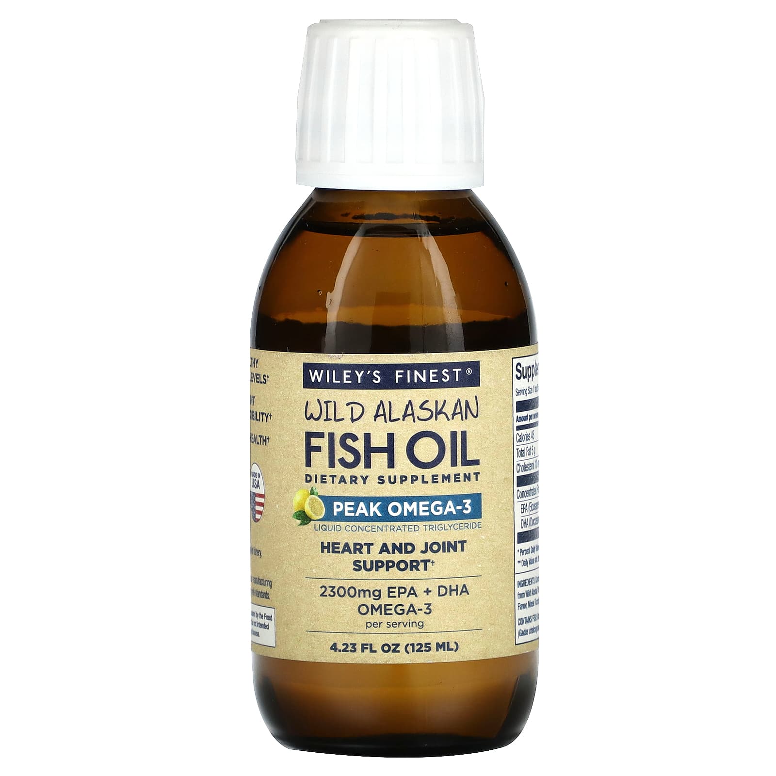 Wiley's Finest, Wild Alaskan Fish Oil, Peak Omega-3, Natural Lemon ...