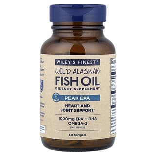 Wiley's Finest, Olio di pesce selvatico dell’Alaska, Peak EPA (massima concentrazione), 60 capsule molli
