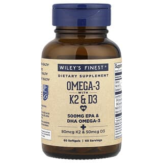 Wiley's Finest, Omega-3 s K2 a D3, 60 měkkých kapslí