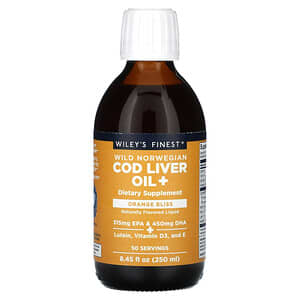 Wiley's Finest, Wild Norwegian Cod Liver Oil +, Orange Bliss, 8.45 fl oz (250 ml)'