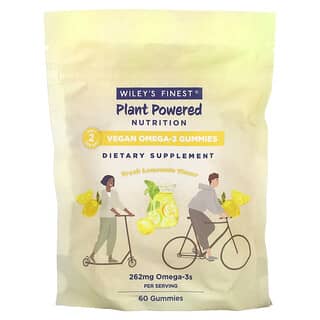 Wiley's Finest, Plant Powered Nutrition, Vegan Omega-3 Gummies, Fresh Lemonade, 131 mg, 60 Gummies