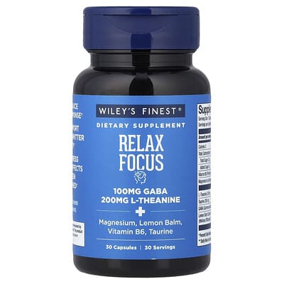 Wiley's Finest, Relax Focus, 30 Capsules