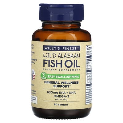 Wiley's Finest, Wild Alaskan Fish Oil, Easy Swallow Minis, 60 Softgels
