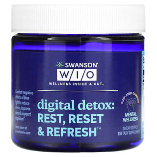 Swanson WIO, Detox Digital: Descansar, Redefinir e Atualizar, 30 Cápsulas Softgel