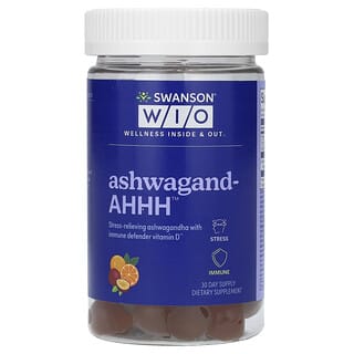 Swanson WIO, Ashwagand-AHHH（アシュワガンダァー）、パッションフルーツオレンジ、グミ60粒