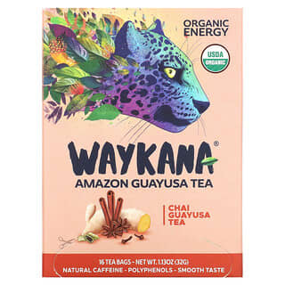 Waykana, Amazon Guayusa Tea, чай и гуаюса, 16 чайных пакетиков, 32 г (1,13 унции)