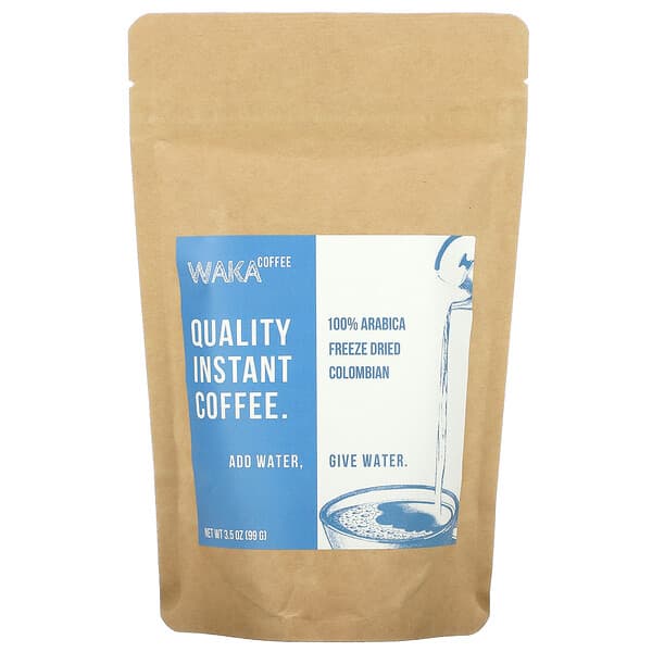 Waka Coffee‏, 100% Arabica Instant Coffee, Colombian, Medium Roast, 3.5 oz (99 g)