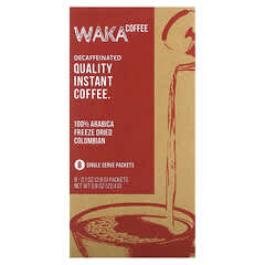 Waka Coffee, Растворимый кофе из 100% арабики, колумбийский, средней обжарки, без кофеина, 8 пакетиков по 2,8 г (0,1 унции) (Товар снят с продажи) 