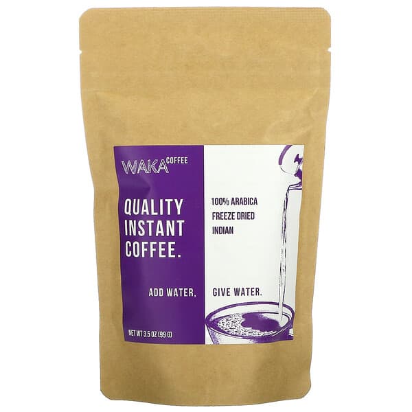 Waka Coffee, 100% Arabica Instant Coffee, Freeze Dried Indian, Light ...