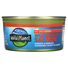 Wild Planet, 天然紅鮭、塩分無添加、170g（6オンス）