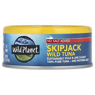 Wild Planet, Skipjack Wild Tuna, No Salt Added, 5 oz (142 g)