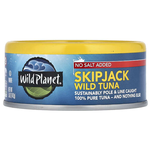 Wild Planet, Skipjack wilde tonijn, zonder toegevoegd zout, 142 g