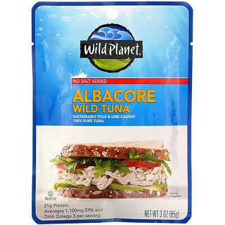 Wild Planet, Albacore Wild Tuna, No Salt Added, 3 oz (85 g)