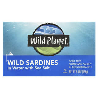 Wild Planet, Wild Sardines In Water with Sea Salt, 4.4 oz (125 g)