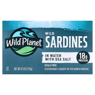Wild Planet, Sardinas silvestres en agua con sal marina, 125 g (4,4 oz)