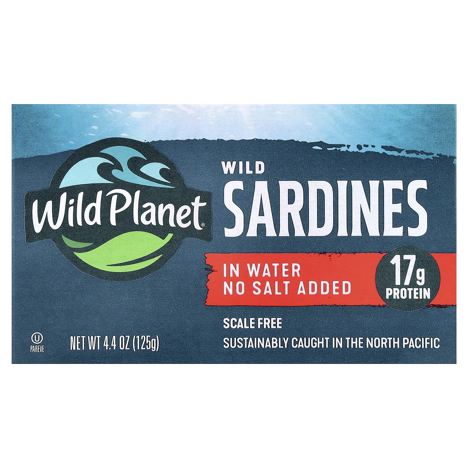 Wild Planet (와일드 플래닛), 자연산 정어리, 물 베이스, 소금 무첨가, 125g