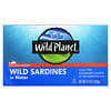 Wild Planet, Sardinas silvestres en agua, sin sal añadida, 4,4 oz (125 g)