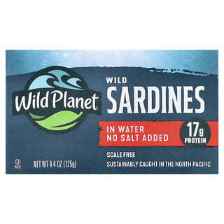 Wild Planet（ワイルドプラネット）, 天然イワシ水煮、塩分無添加、125g