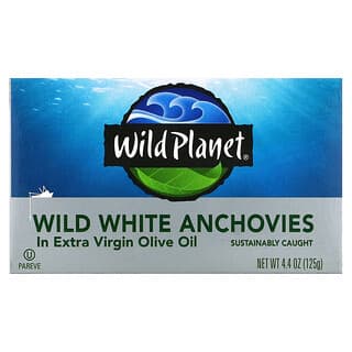 Wild Planet, Anchoas blancas silvestres en aceite de oliva extra virgen, 125 g (4,4 oz)
