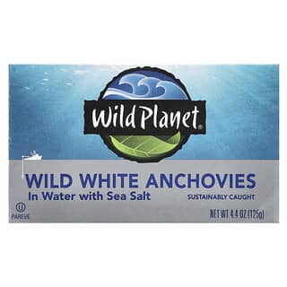 Wild Planet, Wild White Anchovies In Water with Sea Salt, 4.4 oz (125 g)