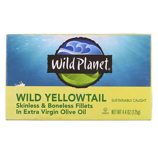 Wild Planet, Филе дикого желтохвоста без кожи и без костей, в оливковом масле первого отжима, 125 г (4,4 унции)