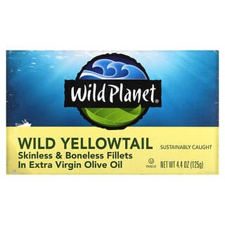 Wild Planet, Филе дикого желтохвоста без кожи и без костей, в оливковом масле первого отжима, 125 г (4,4 унции)