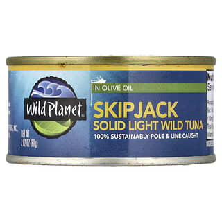 Wild Planet, SkipJack Solid Light Wild Tuna in Olive Oil, 2.82 oz (80 g)