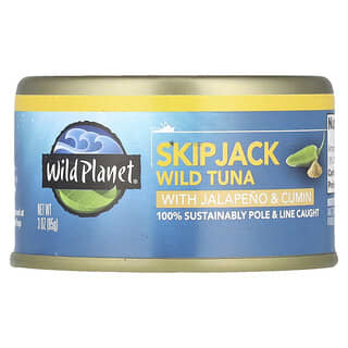 وايلد بلانيت‏, SkipJack Wild Tuna with Jalapeno & Cumin, 3 oz (85 g)