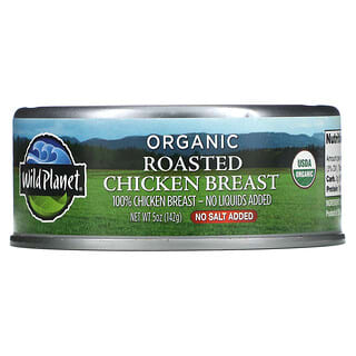 Wild Planet, Organic Roasted Chicken Breast, No Salt Added, 5 oz (142 g)