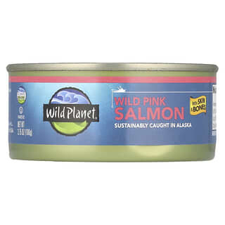 Wild Planet, Saumon rose sauvage avec peau et arêtes, 106 g