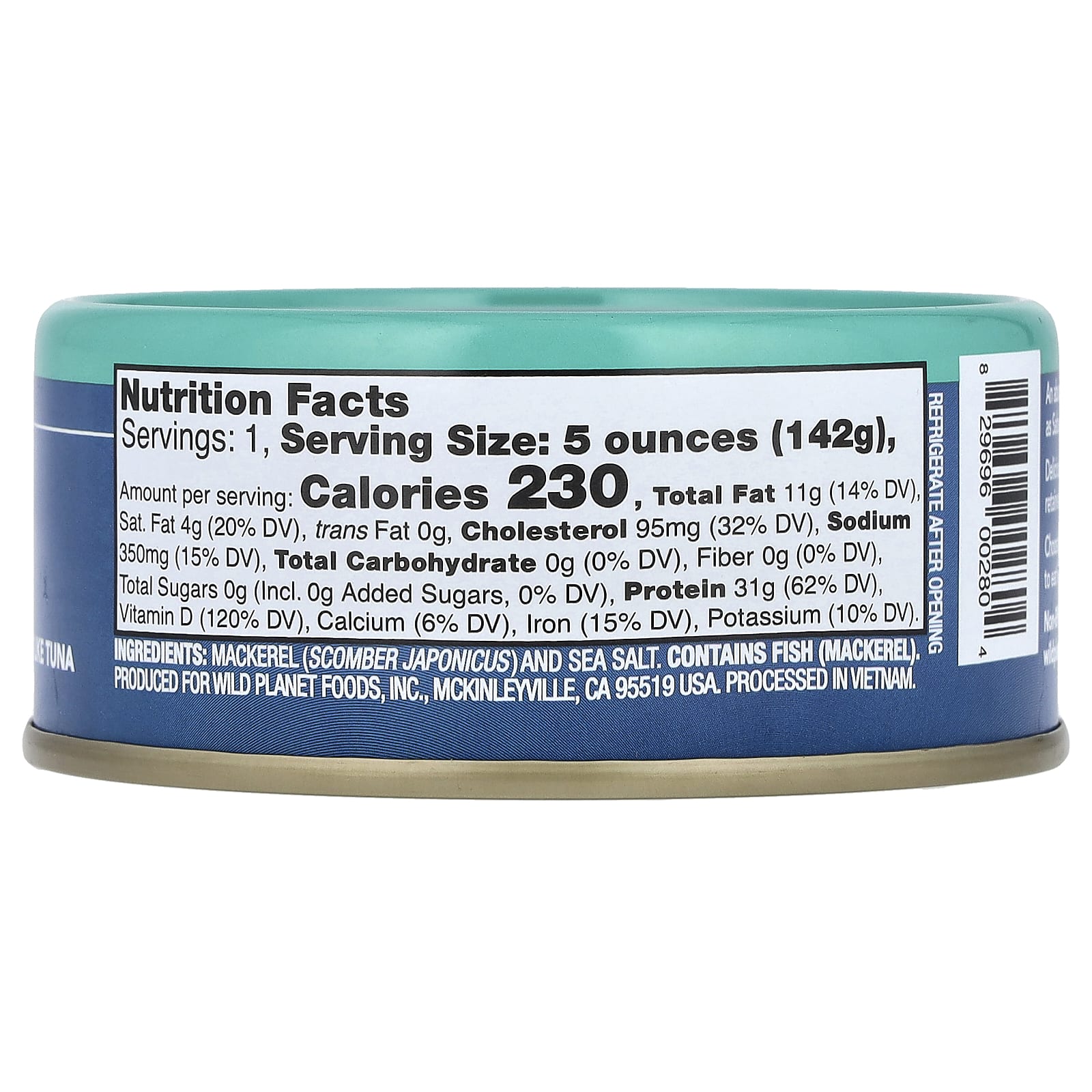 Wild Wild Pacific Mackerel, 5 oz (142 g)