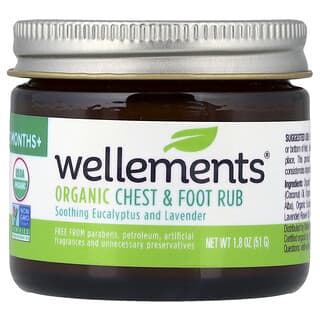 Wellements, Rub biologique pour la poitrine et les pieds, 3 mois et plus, Eucalyptus et lavande apaisants, 51 g