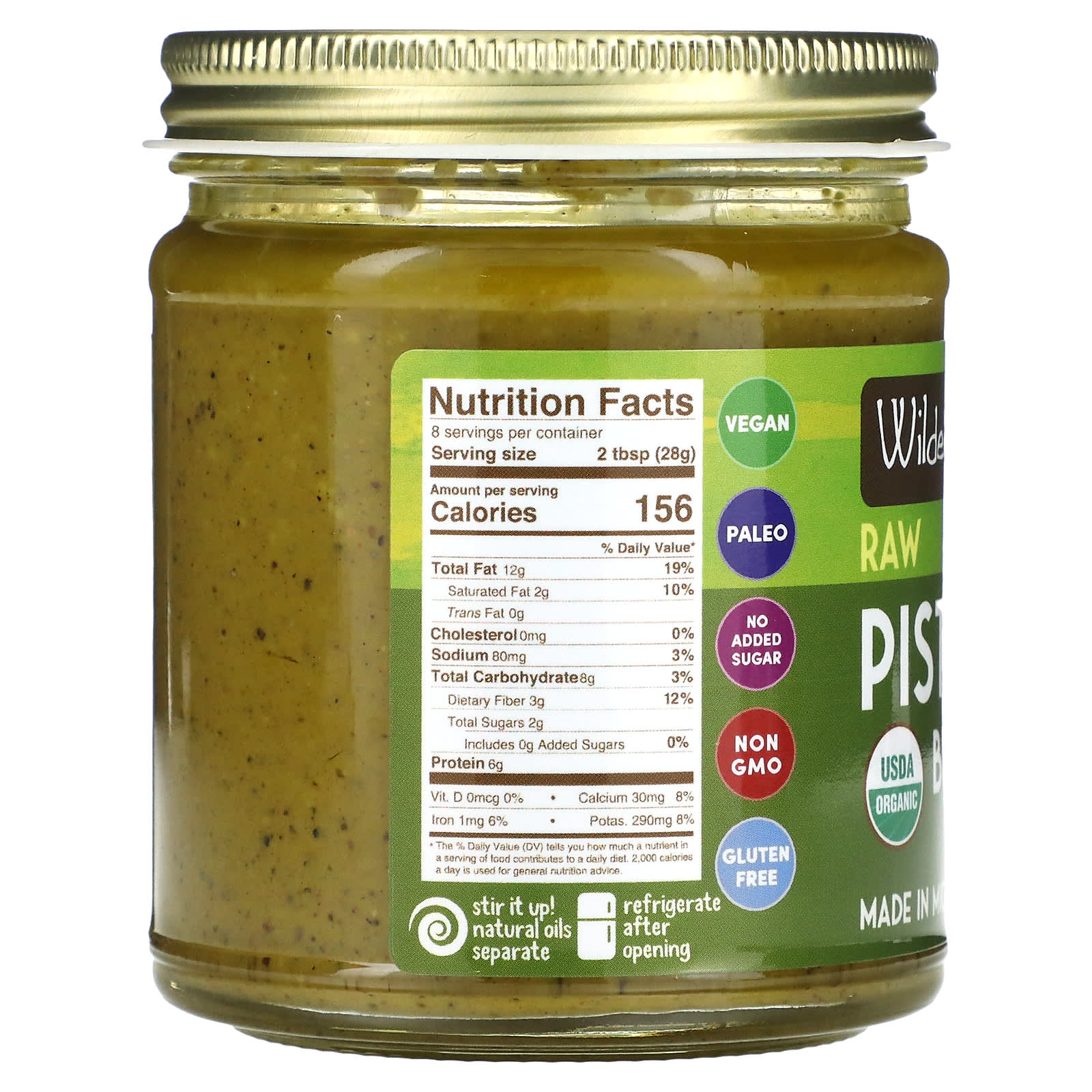 Wilderness Poets, Organic Raw Pistachio Butter, 8 oz (227 g)