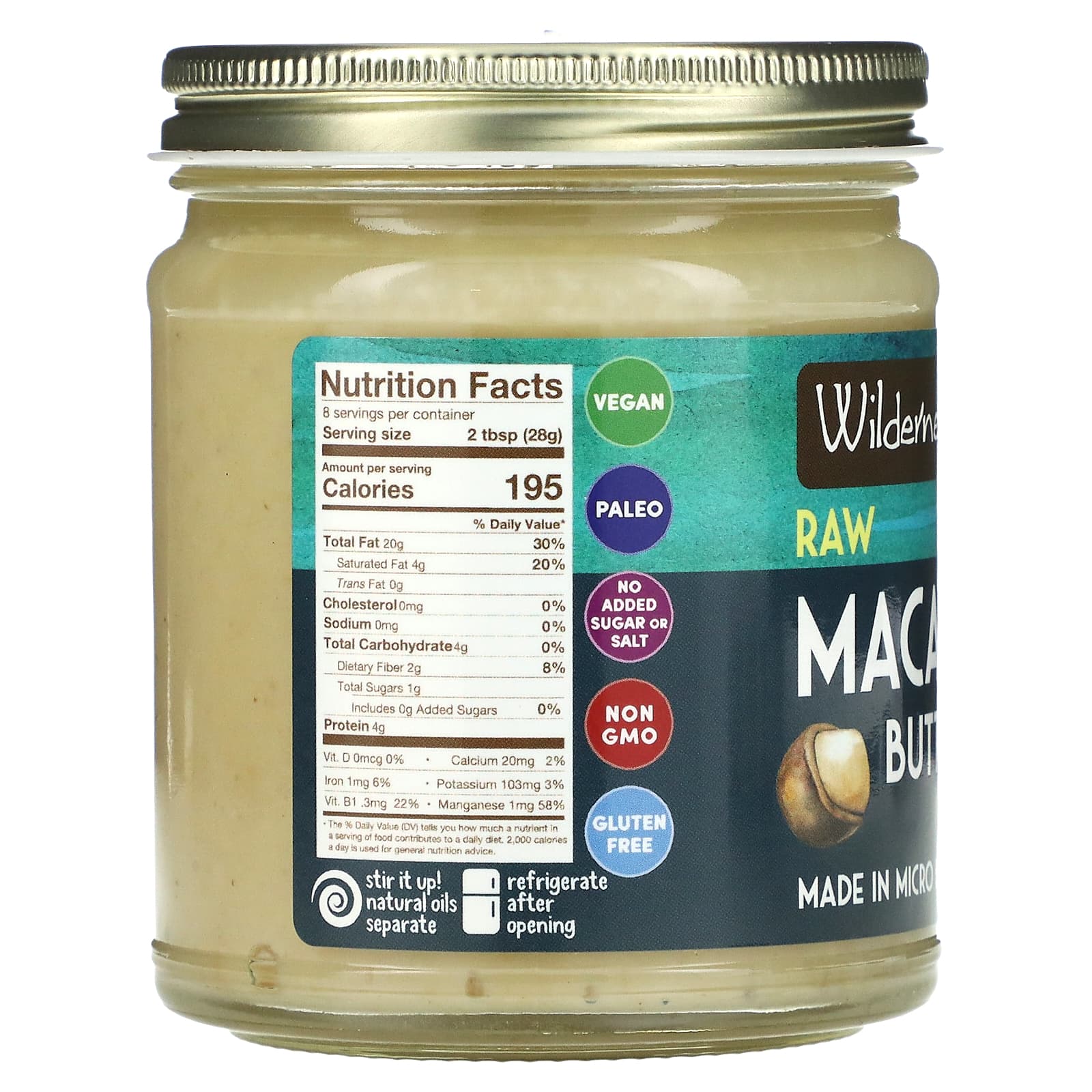 Wilderness Poets, Raw Macadamia Butter, 8 oz (227 g)