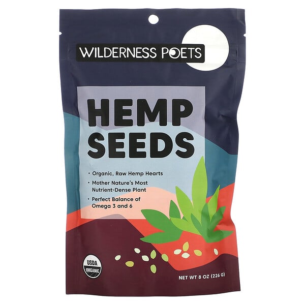 Wilderness Poets Organic Hemp Seeds, 8 oz (226 g)