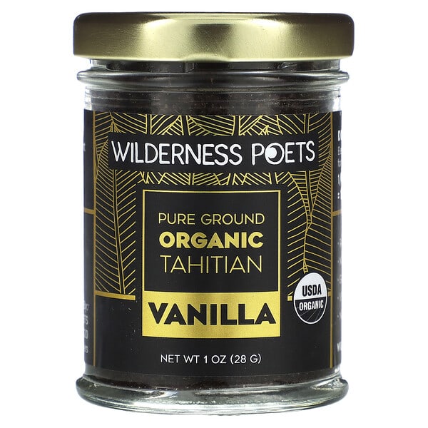 Wilderness Poets, Pure Ground Organic Tahitian Vanilla, 1 oz (28 g)