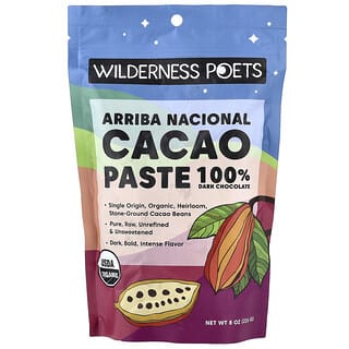 Wilderness Poets, Arriba Nacional, органическая какао-паста, темный шоколад, 226 г (8 унций)