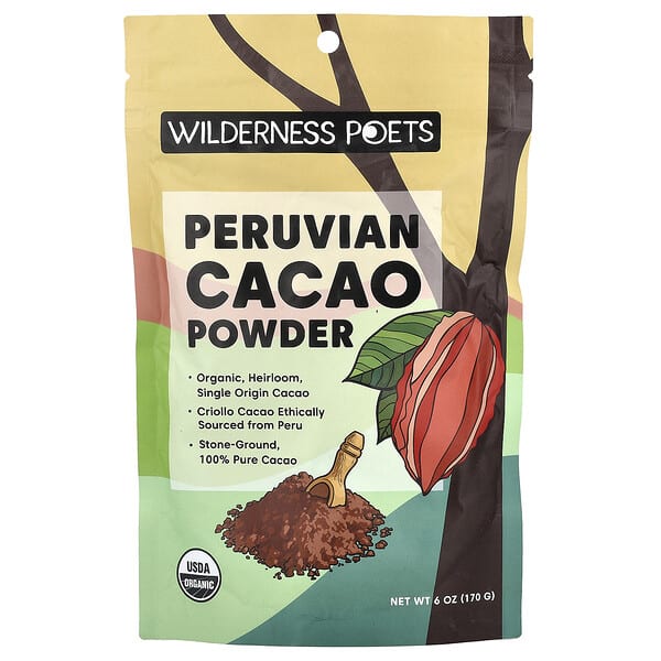 Wilderness Poets Peruvian Cacao Powder, 6 oz (170 g)